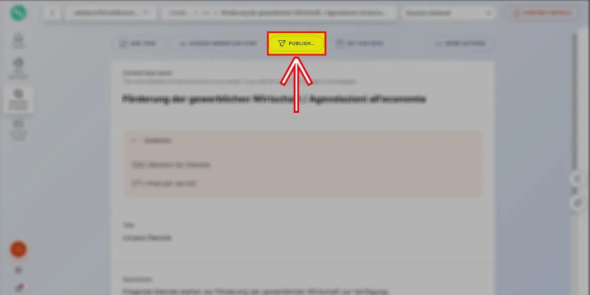 Button „Publish“ Button „Publish“