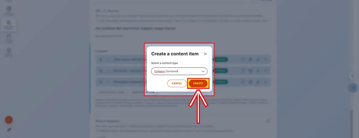 Button „Create“ Button „Create“