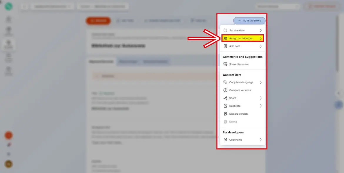 „Assign contributors“ „Assign contributors“