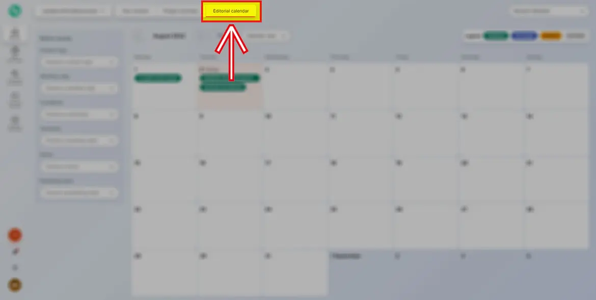 Bereich „Editorial Calendar“ Bereich „Editorial Calendar“