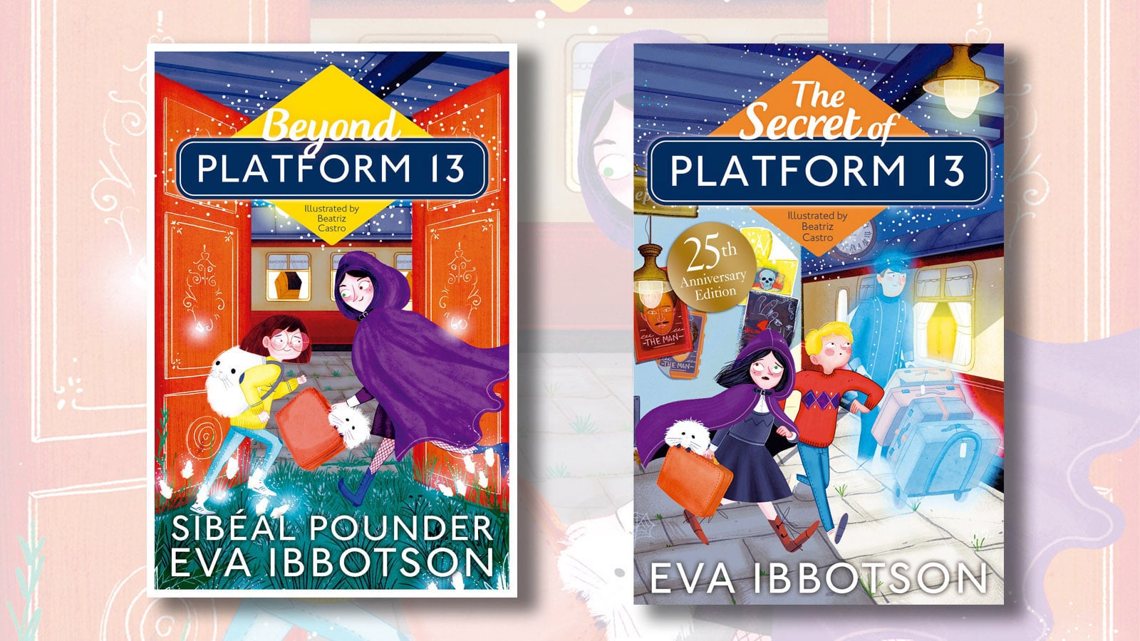 Book Covers for Beyond Platform 13 by Sibeal Pounder and Eva Ibbotson and The Secret of Platform 13 by Eva Ibbotson