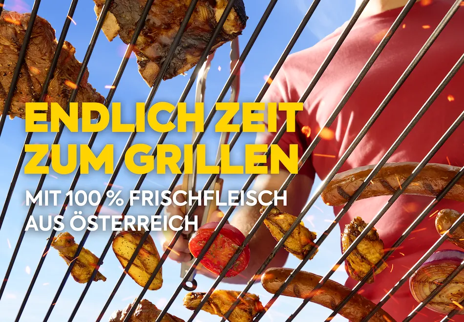 Endlich Zeit zum Grillen: Mit 100 % Frischfleisch aus Österreich
