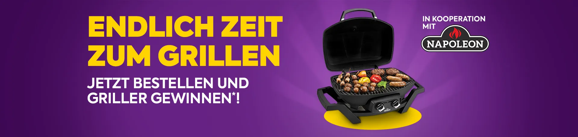 Endlich Zeit zum Grillen! Jetzt im BILLA Online Shop bestellen und Napoleon-Griller gewinnen*!