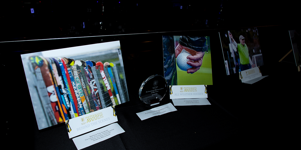 England Hockey Photography awards on display at the Awards Dinner