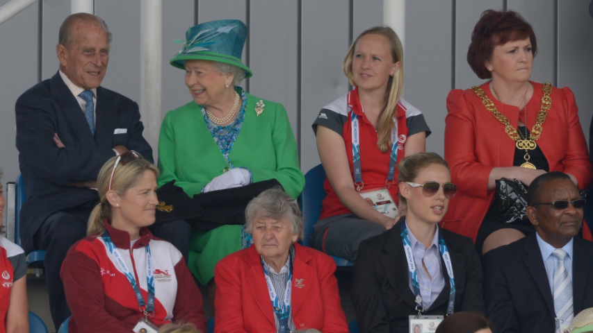 The queen and prince Philip at the commonwealth games