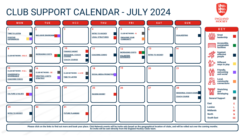 Calendar of workshops, events, forums in July