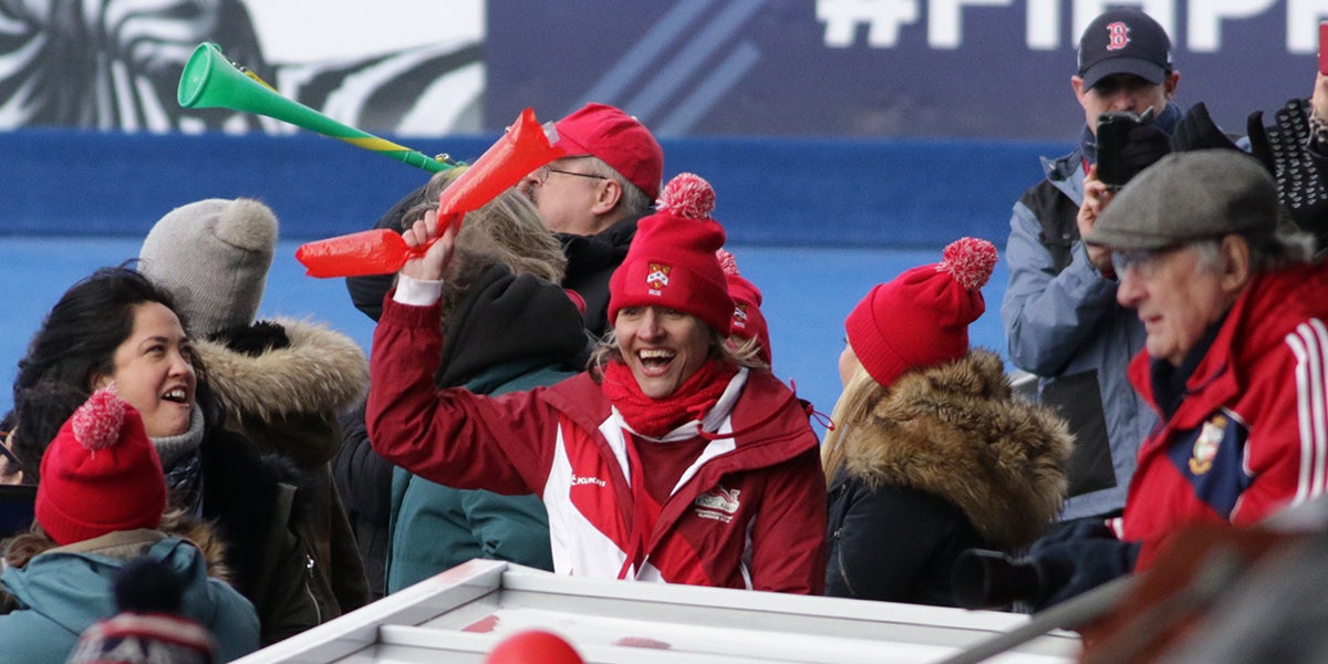 Supporters at the Girls Schools Championships - England Hockey 