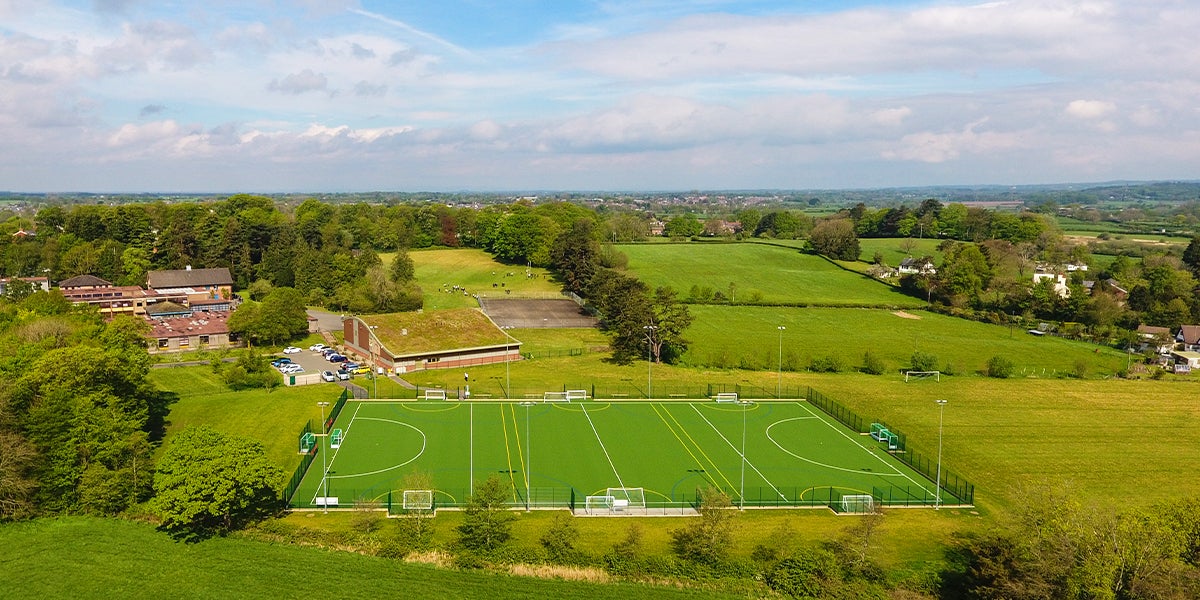 Garstang hockey pitch - Green Pitch in surrounded by trees 