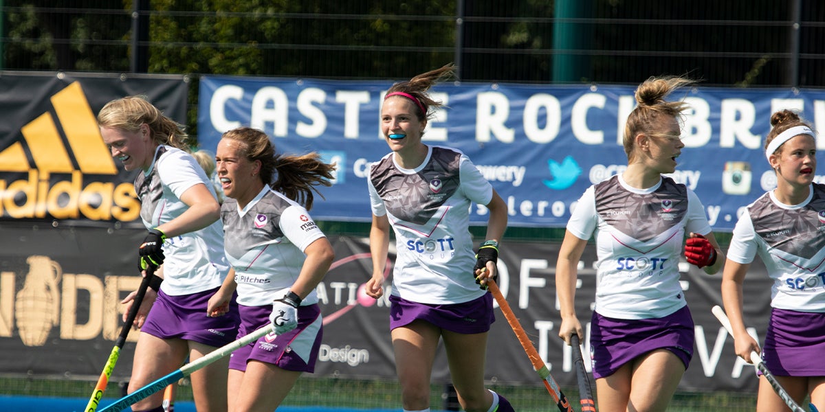 Loughborough Students Women celebrating a goal