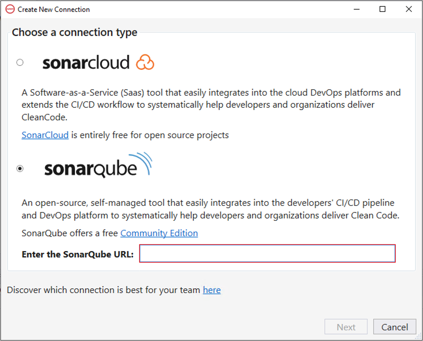 Add the SonarQube server details to set up your connection with SonarLint.