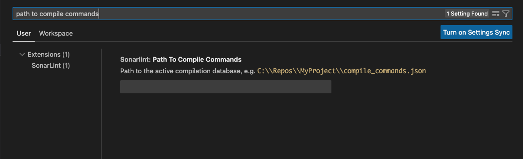 SonarLint needs to know where your C and C++ code is being compiled to in order to complete the analysis.