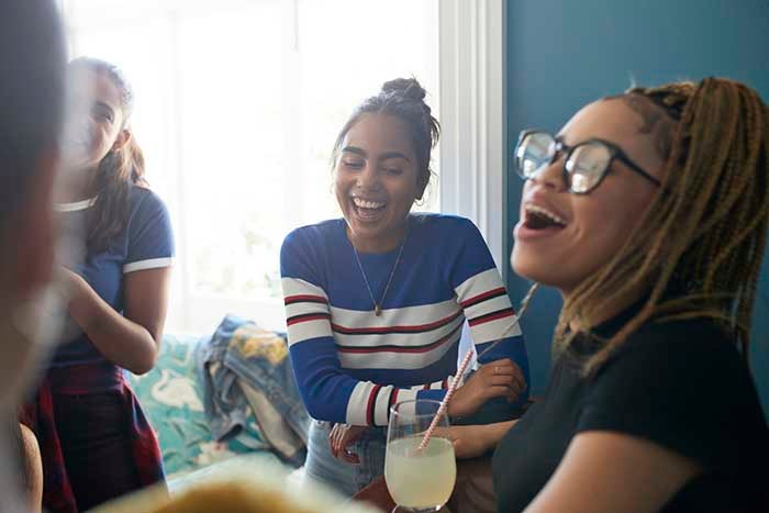 Group of young women talking