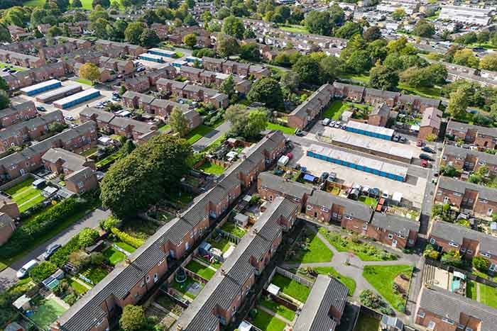 CGI Aerial view of South Ham regeneration in Basingstoke