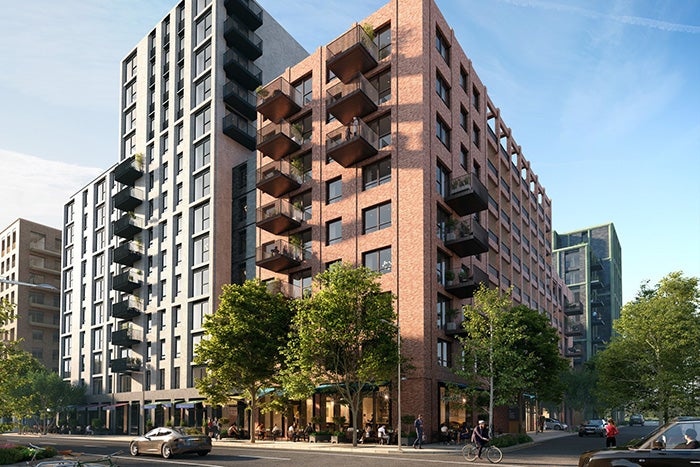 CGI image of blocks of flats at Brent Cross Town