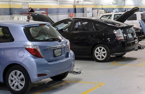 Cars in bodyshop