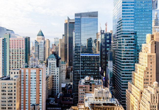 City scape with different buildings