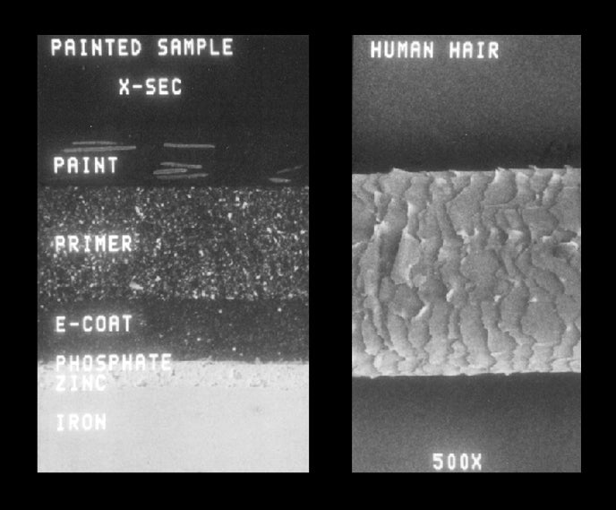 OEM film builds under microscope