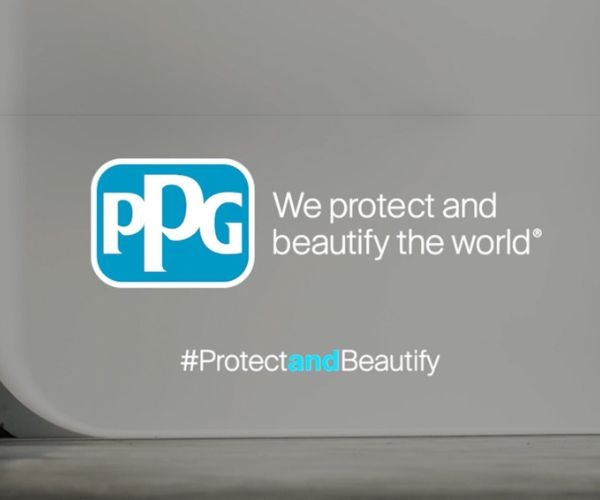 Logo PPG e testo che recita "proteggiamo e abbelliamo il mondo"