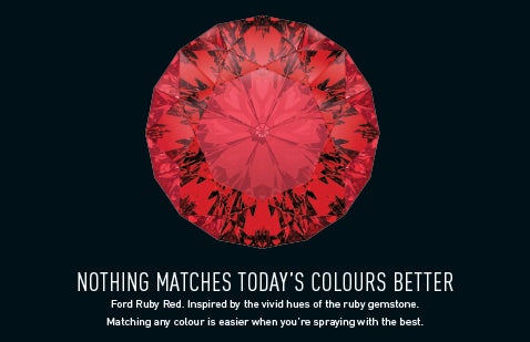 Advert featuring red jewel