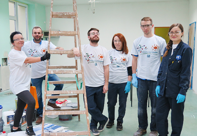 Group of volunteers in Ostrow, Poland 