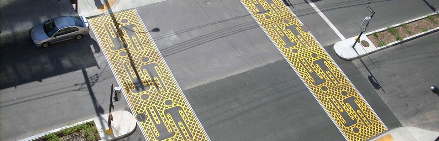 Crosswalks with artistic designs