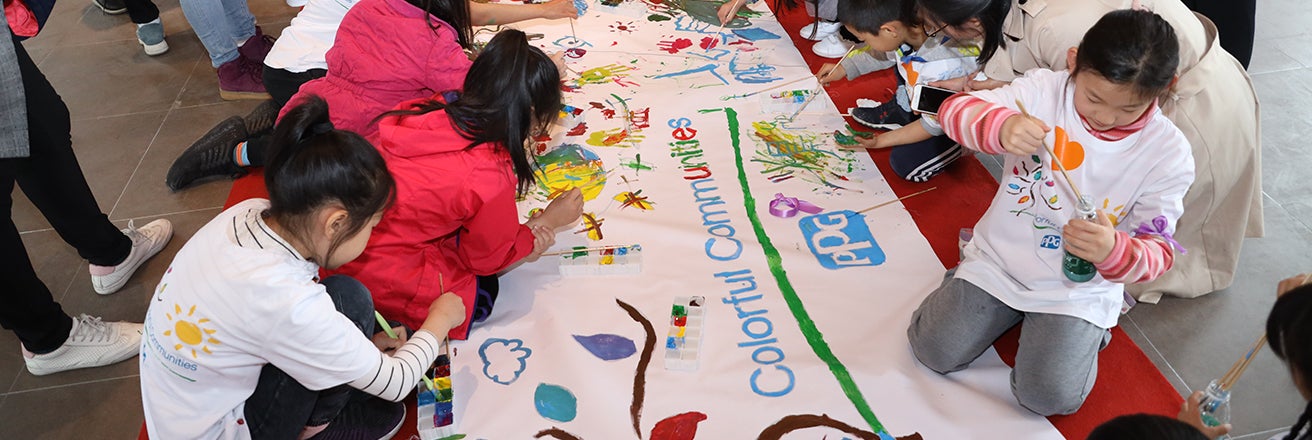 kids painting PPG colorful Communities banner