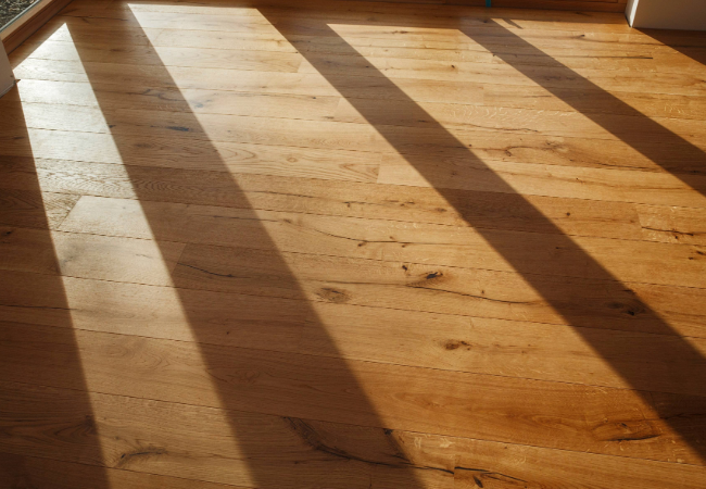 Hardwood floors in the sunlight