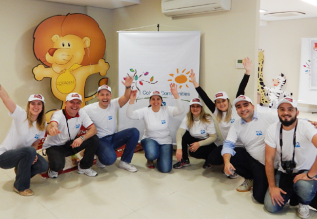 Group of volunteers in Porto Alegra, Brazil 