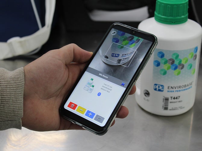 Phone app being used to scan product barcode