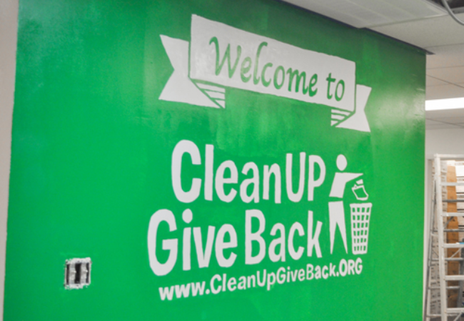 green clean up give back wall mural in Des Plaines Illinois 