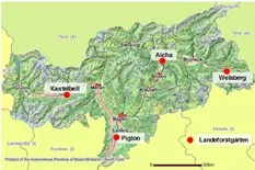 Mappa posizione Vivai forestali
