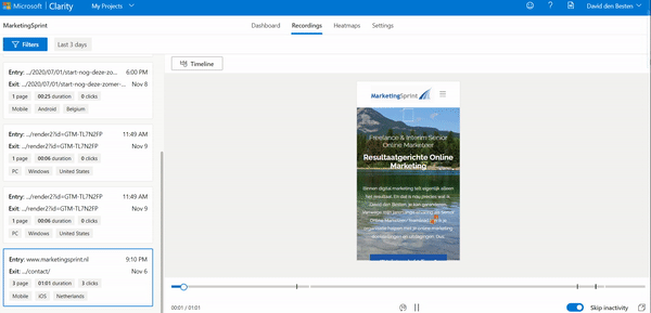 Voorbeeld (mobiele) recordings