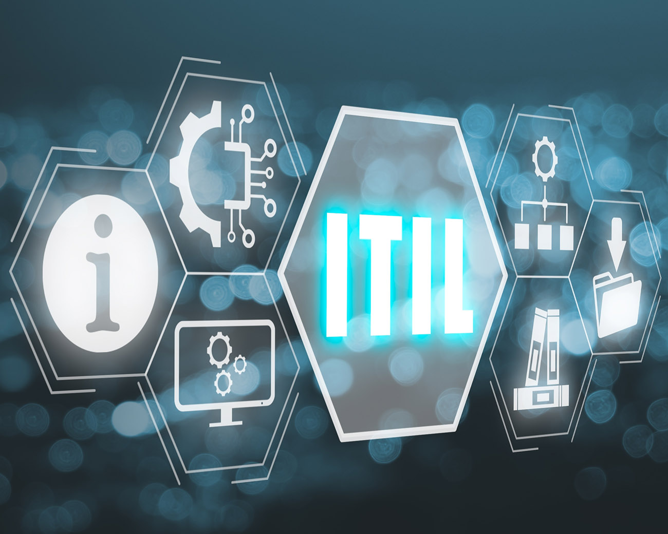 Hand wijst naar ITIL-servicemanagement infrastructuur