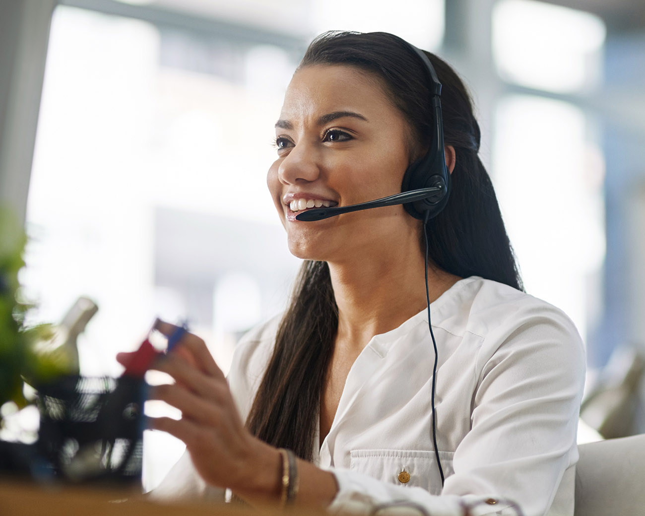 vrouw met headset