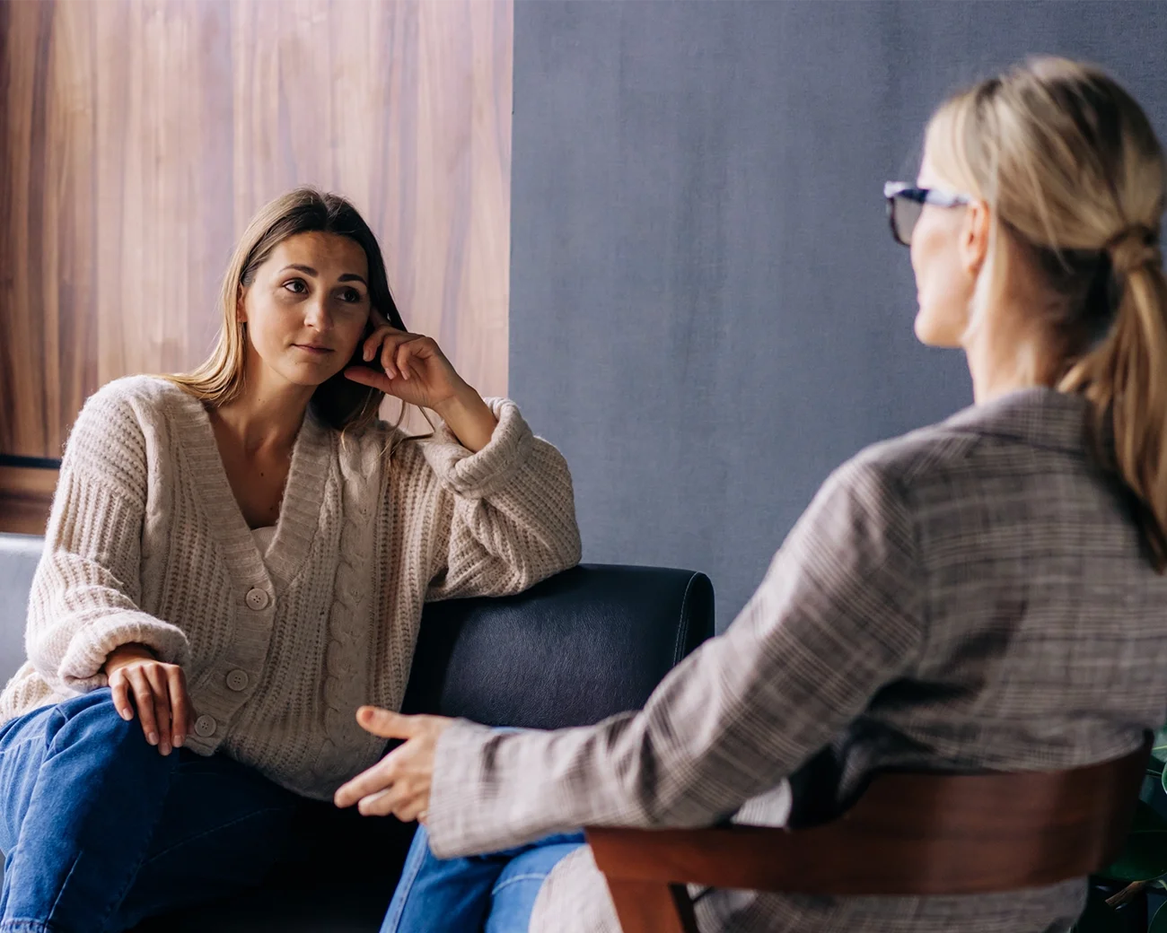 Vrouw bij de psycholoog