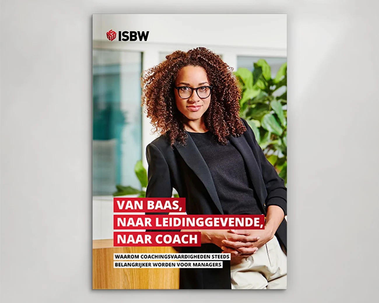 Cover van ISBW whitepaper 'Van baas, naar leidinggevende, naar coach'