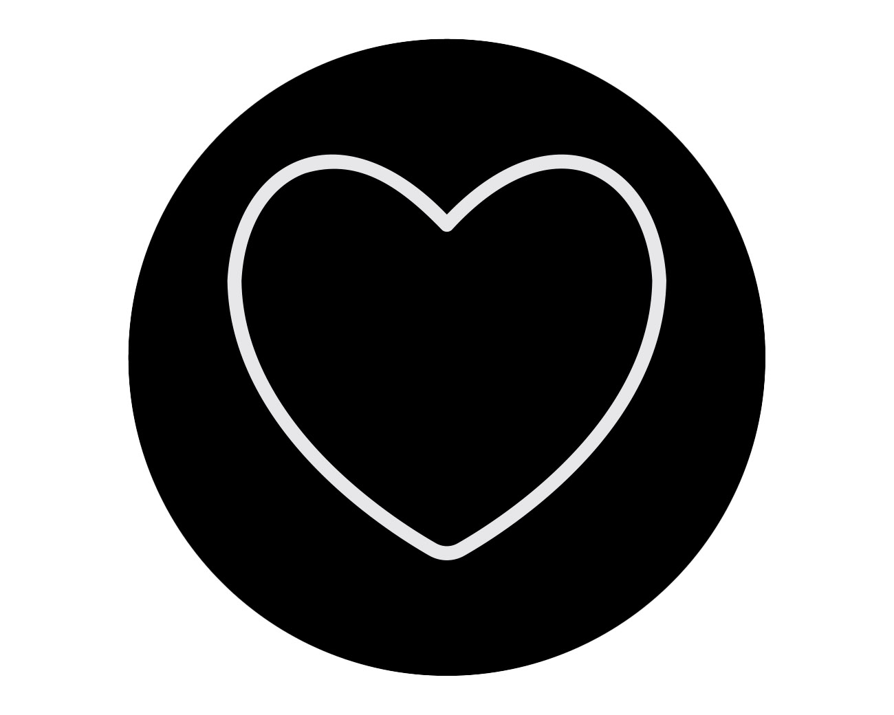 Wit hart met zwarte achtergrond