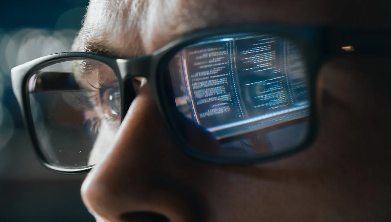Close-up van een software engineer