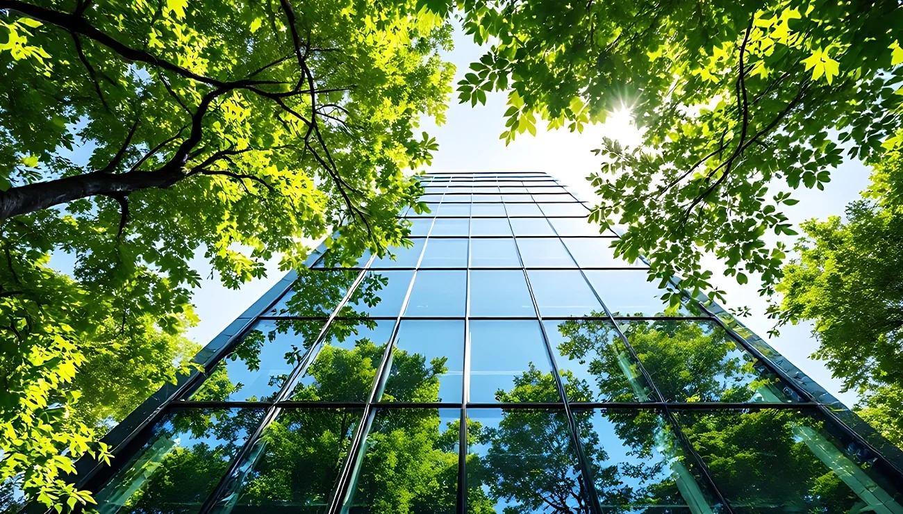 Glazen gebouw modern pand