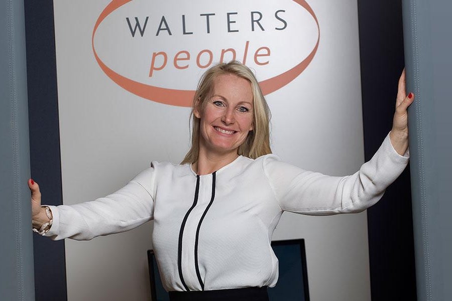 José Bokhorst voor banier van bedrijf Walters People