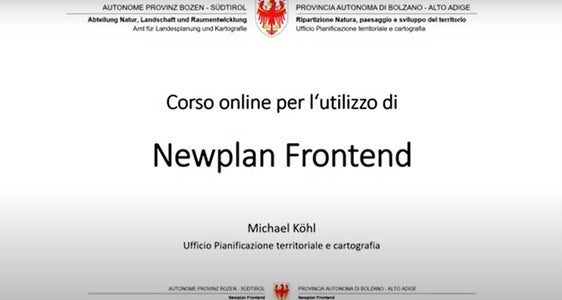 Corso online per l'utilizzo di newPlan Frontend