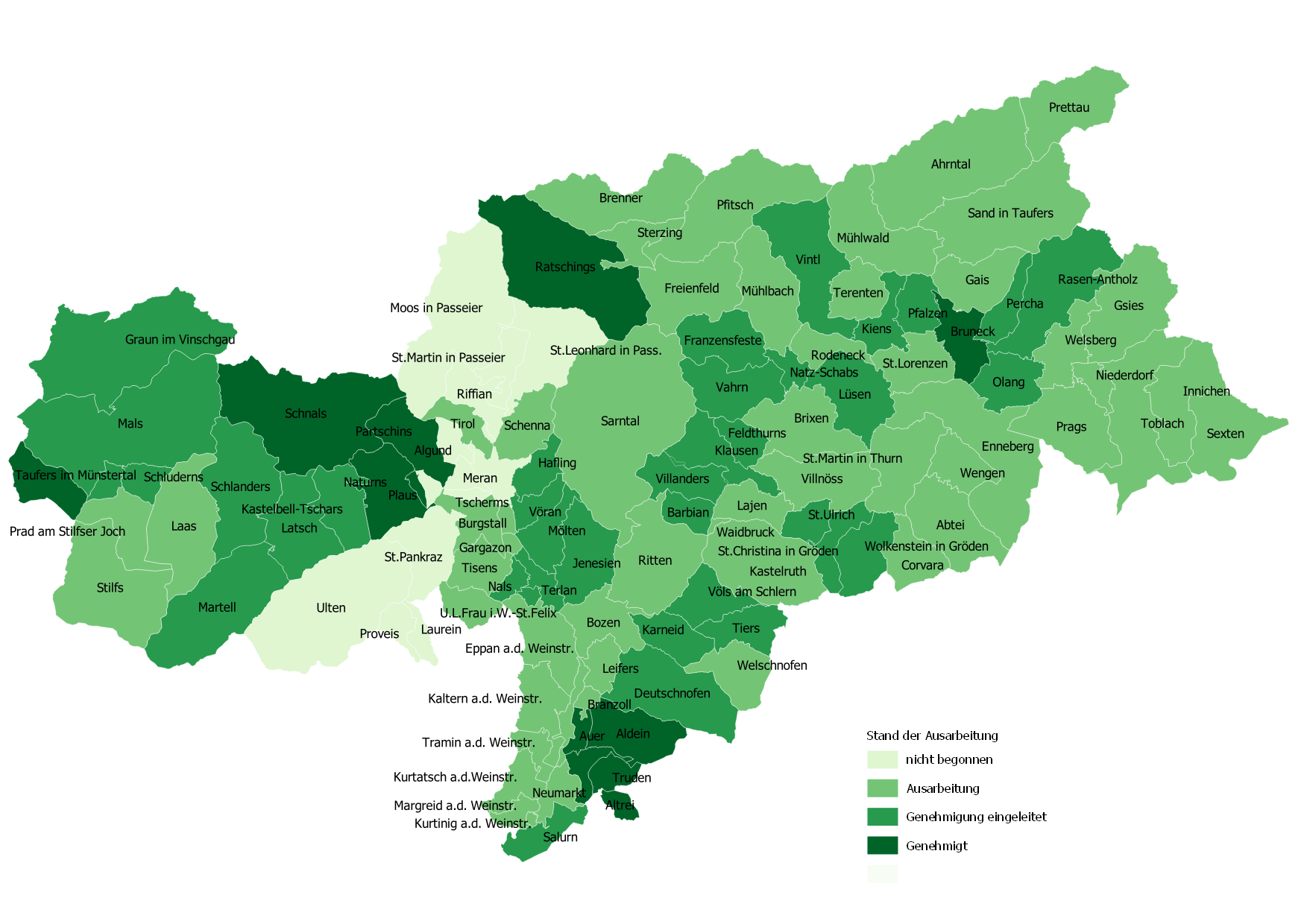Stand der Gemeindeentwicklungsprogramme