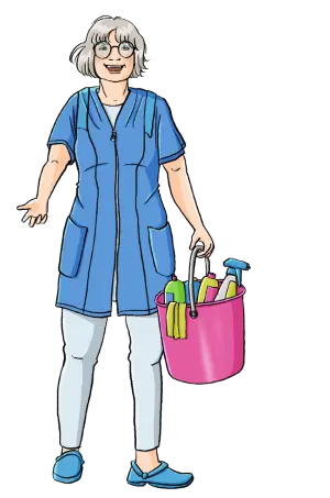 Una signora che aiuta in casa Una signora che aiuta in casa