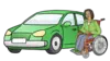 Un auto modificata per una persona in sedia a rotelle. Un auto modificata per una persona in sedia a rotelle.