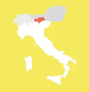 L’Alto Adige è segnato in rosso sulla cartina. L’Alto Adige è segnato in rosso sulla cartina.