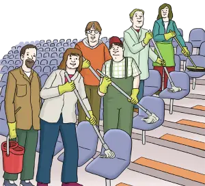 Persone di una cooperativa sociale al lavoro. Persone di una cooperativa sociale al lavoro.