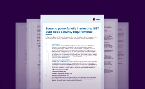 Image for Sonar: a powerful ally in meeting NIST SSDF code security requirements