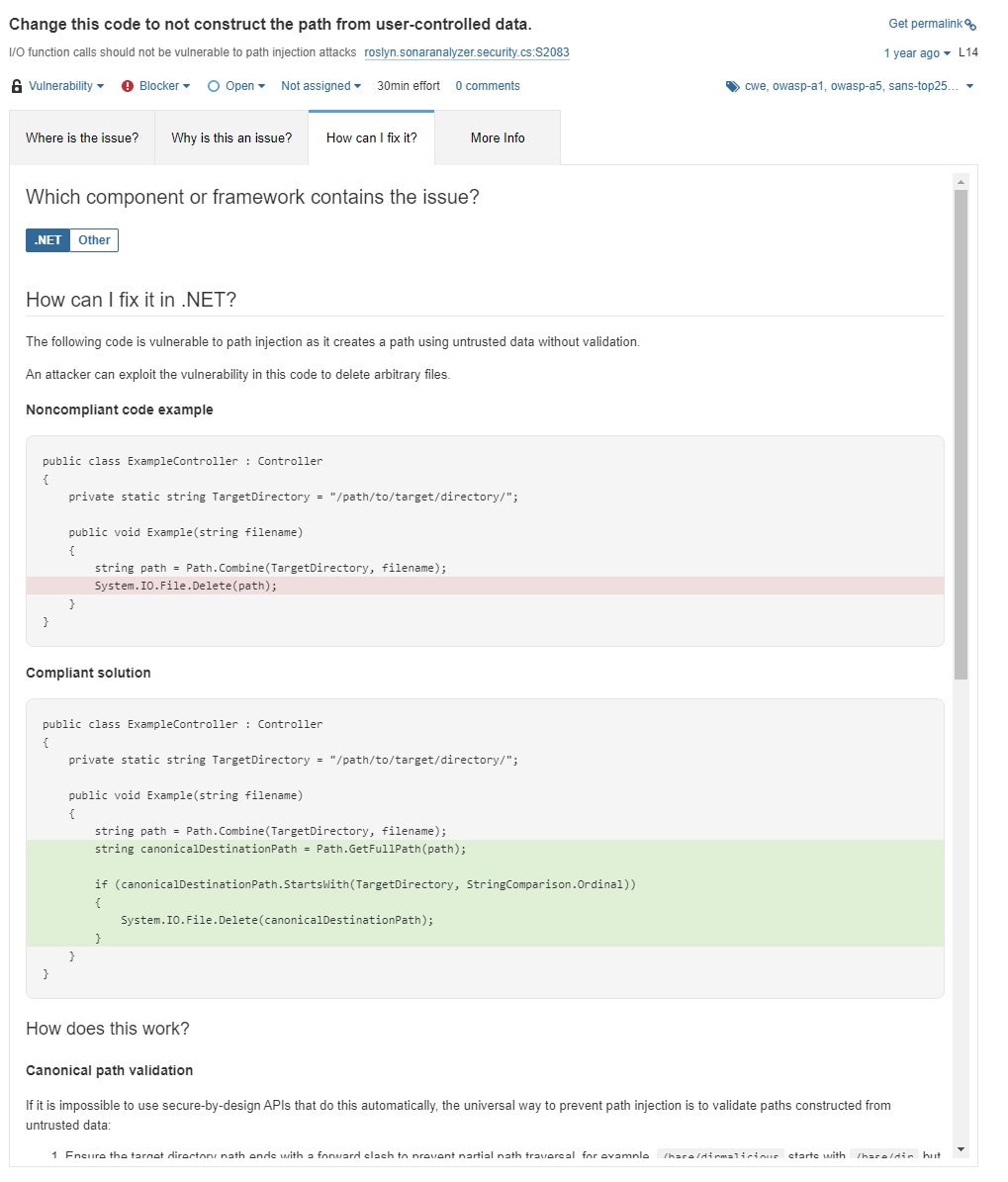list of ways to fix the issue depending on the language.
