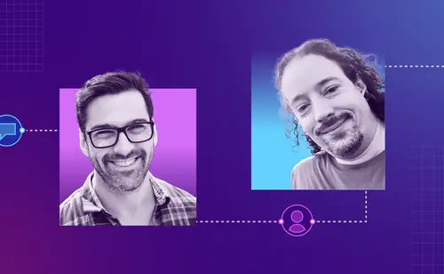 Phil Nash and Ben Dechrai being interviewed about how they started their careers as developers blog image.