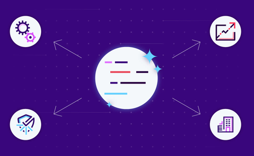 Image of different elements of clean code going across the page in different ways symbolizing the enterprise.